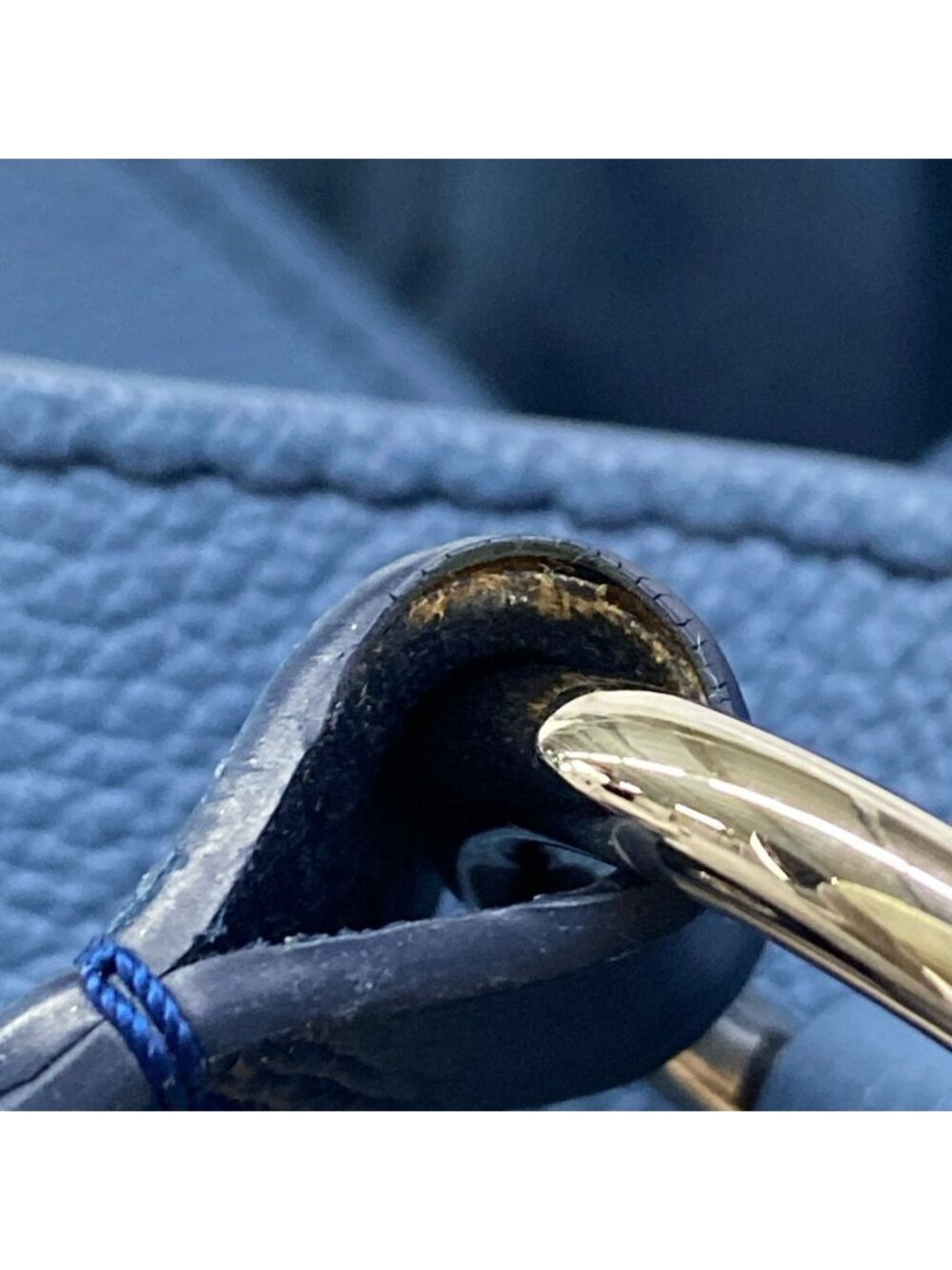 Louis Vuitton Shoulder Bag Lockme Bucket Blue Jean Leather - Picture 14 of 15